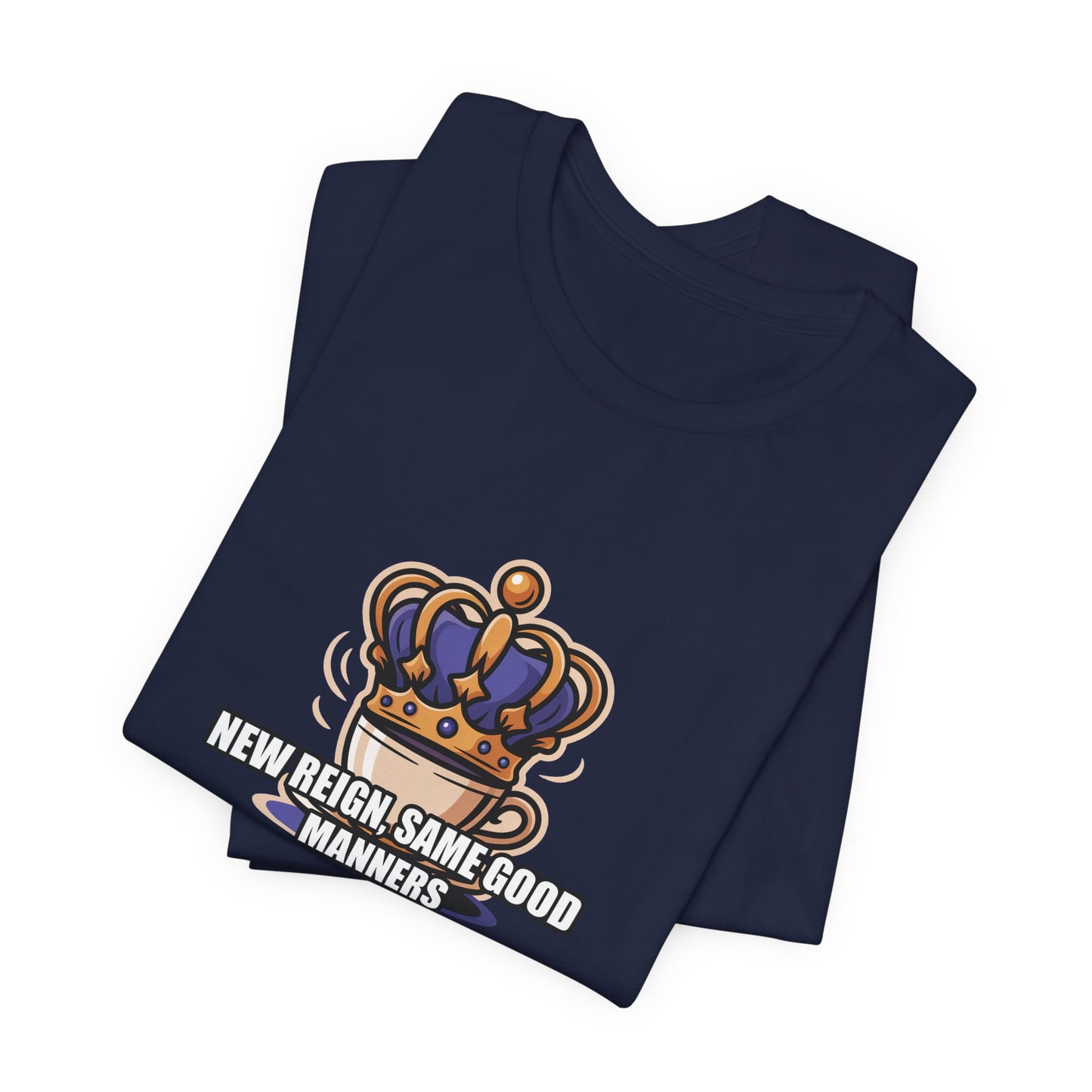 Royal Crown & Teacup Tee - Ornate Coronation Tea Time British Royalty Graphic