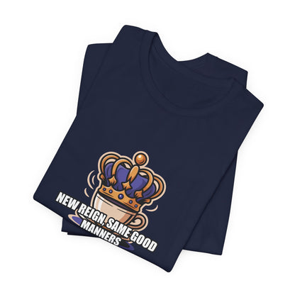Royal Crown & Teacup Tee - Ornate Coronation Tea Time British Royalty Graphic