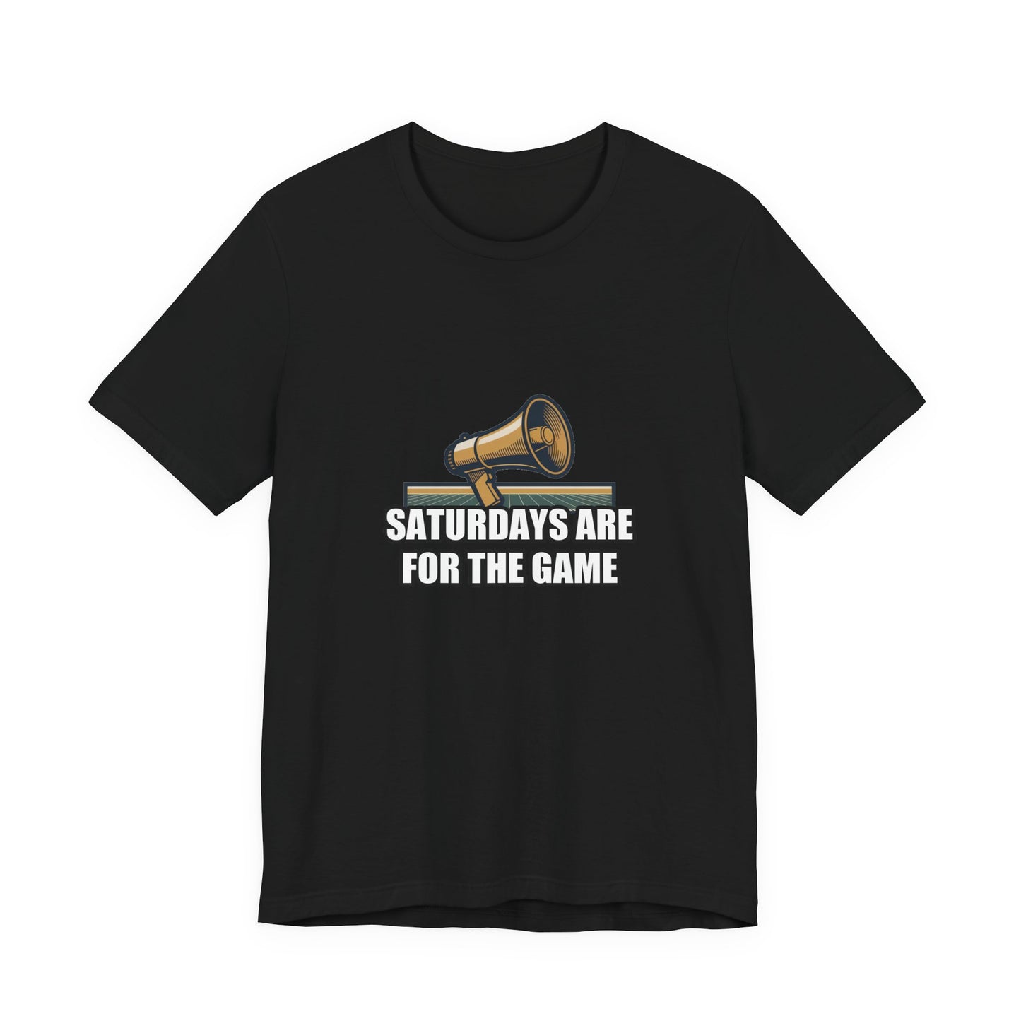 Vintage Gameday Megaphone Retro Navy & Gold Football Tee — Vintage Gameday Megaphone Football Field Tee - Retro Navy & Gold Sports Broadcast Sticker Shirt