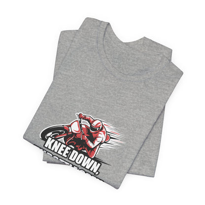 Knee-Down Racer Motorcycle Tee - Bold Vector Speed Streaks Racing Graphic