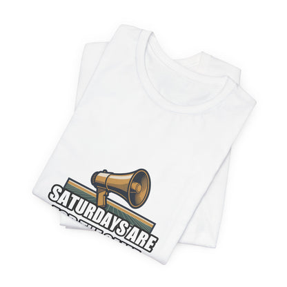 Vintage Gameday Megaphone Retro Navy & Gold Football Tee — Vintage Gameday Megaphone Football Field Tee - Retro Navy & Gold Sports Broadcast Sticker Shirt