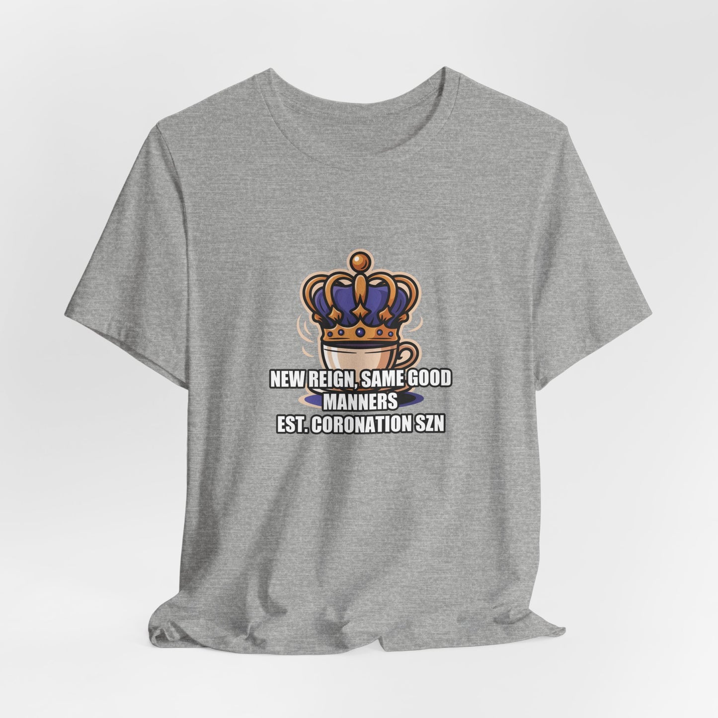 Royal Crown & Teacup Tee - Ornate Coronation Tea Time British Royalty Graphic
