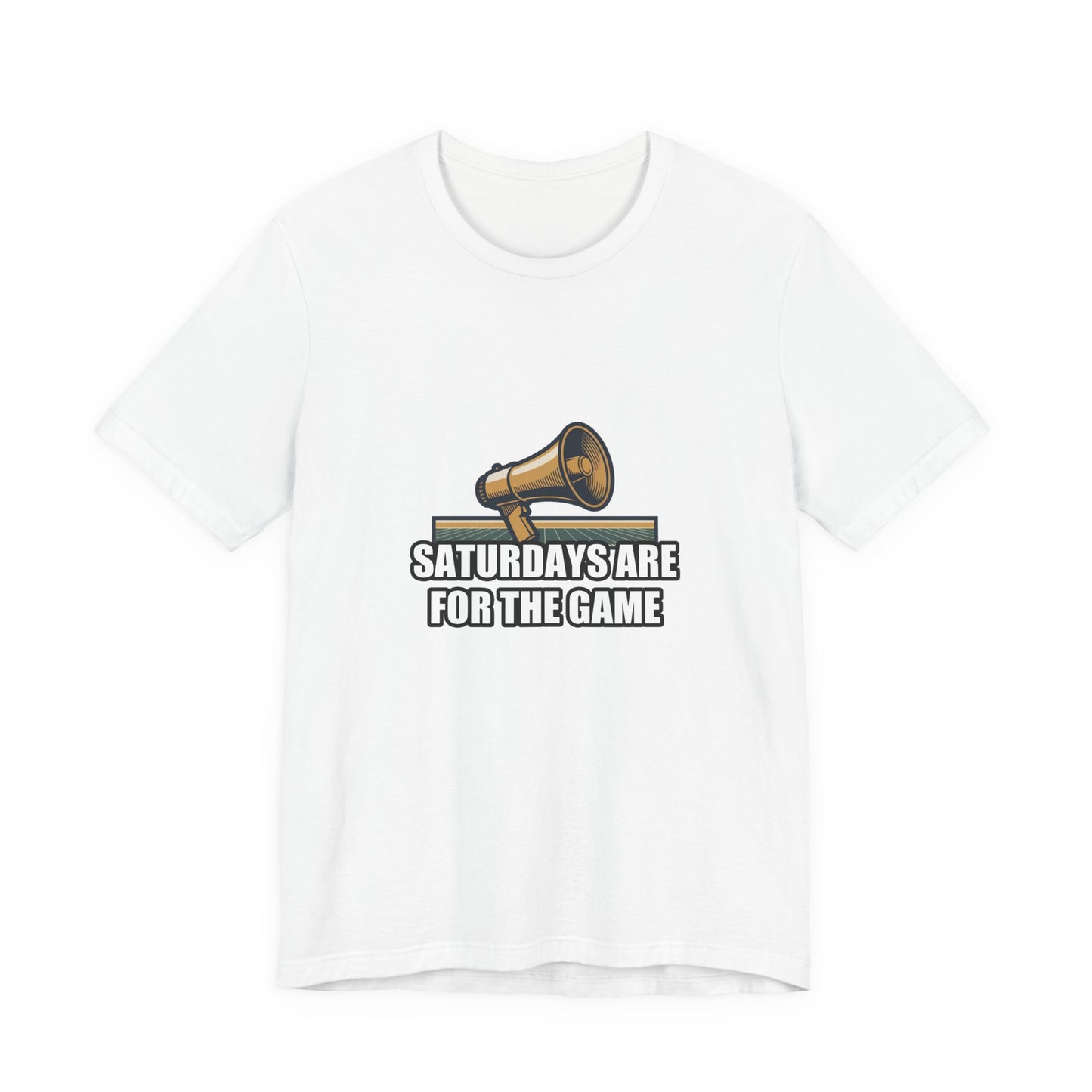 Vintage Gameday Megaphone Retro Navy & Gold Football Tee — Vintage Gameday Megaphone Football Field Tee - Retro Navy & Gold Sports Broadcast Sticker Shirt