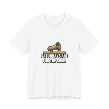 Vintage Gameday Megaphone Retro Navy & Gold Football Tee — Vintage Gameday Megaphone Football Field Tee - Retro Navy & Gold Sports Broadcast Sticker Shirt