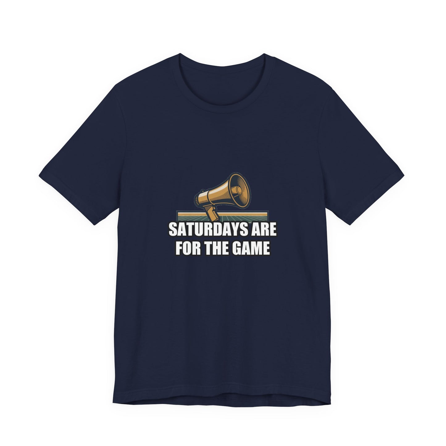 Vintage Gameday Megaphone Retro Navy & Gold Football Tee — Vintage Gameday Megaphone Football Field Tee - Retro Navy & Gold Sports Broadcast Sticker Shirt