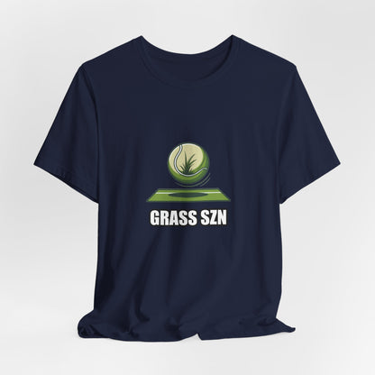 Grass Court Tennis Ball Sticker - Minimalist Summer Lawn Tournament Vector Tee