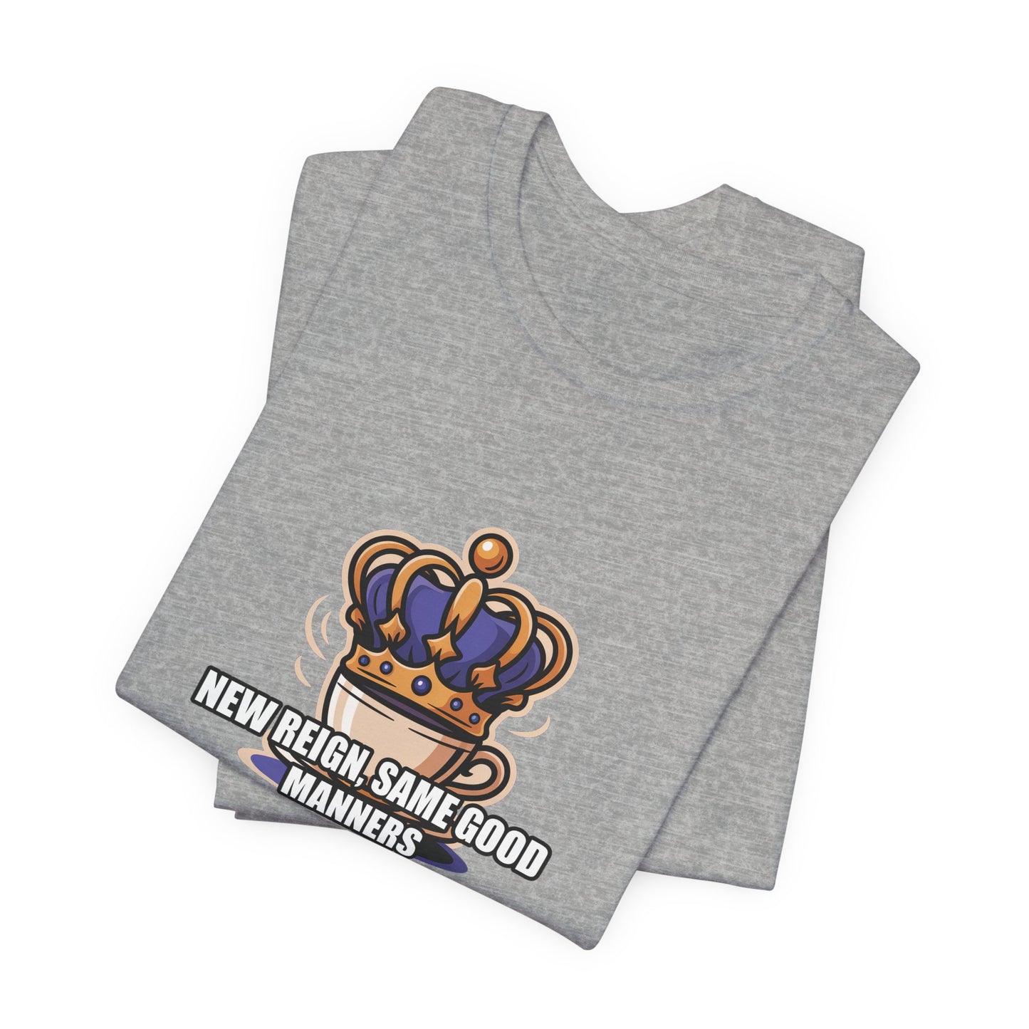 Royal Crown & Teacup Tee - Ornate Coronation Tea Time British Royalty Graphic