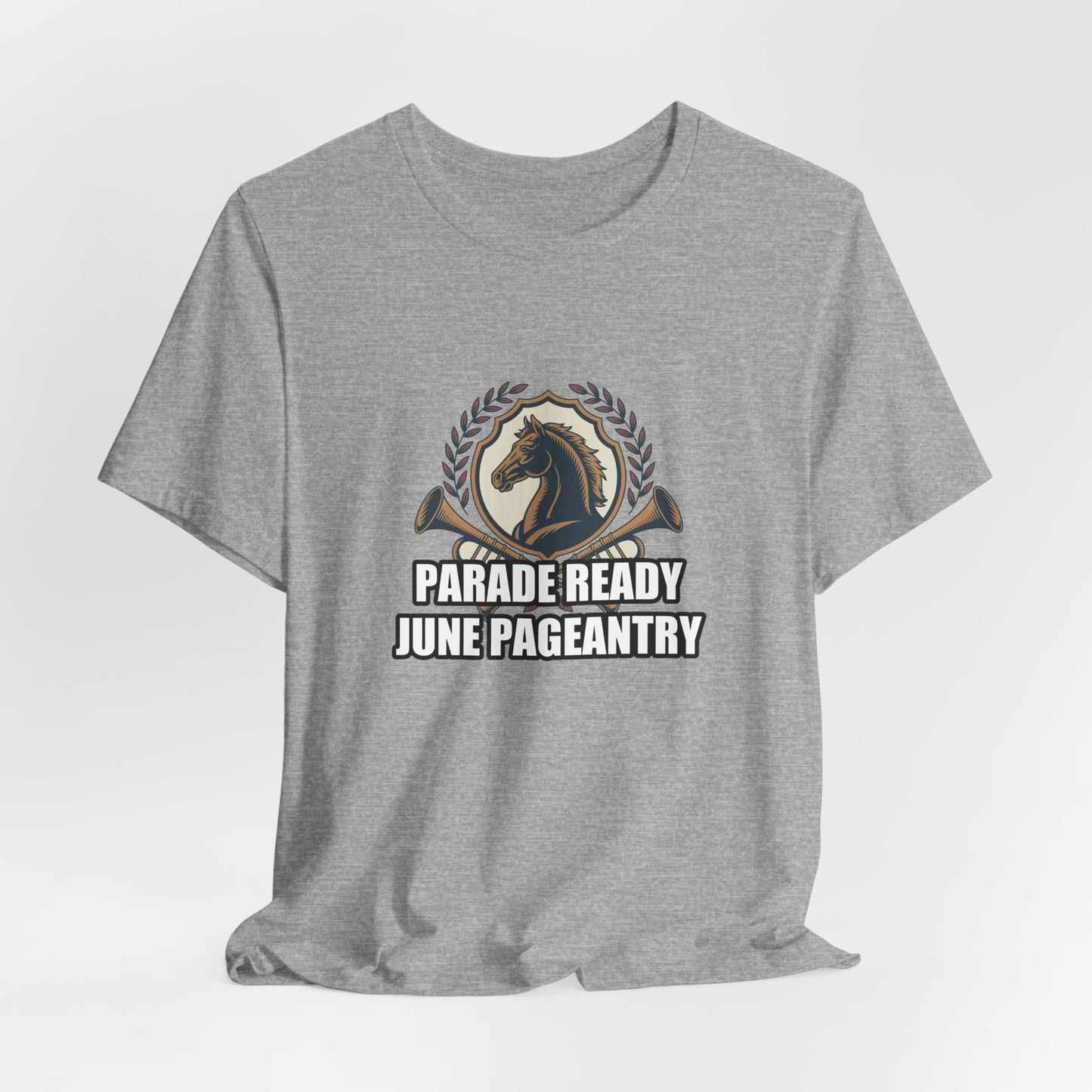 Royal Heraldic Crest Tee - Vintage Noble Horse & Ceremonial Trumpets Emblem