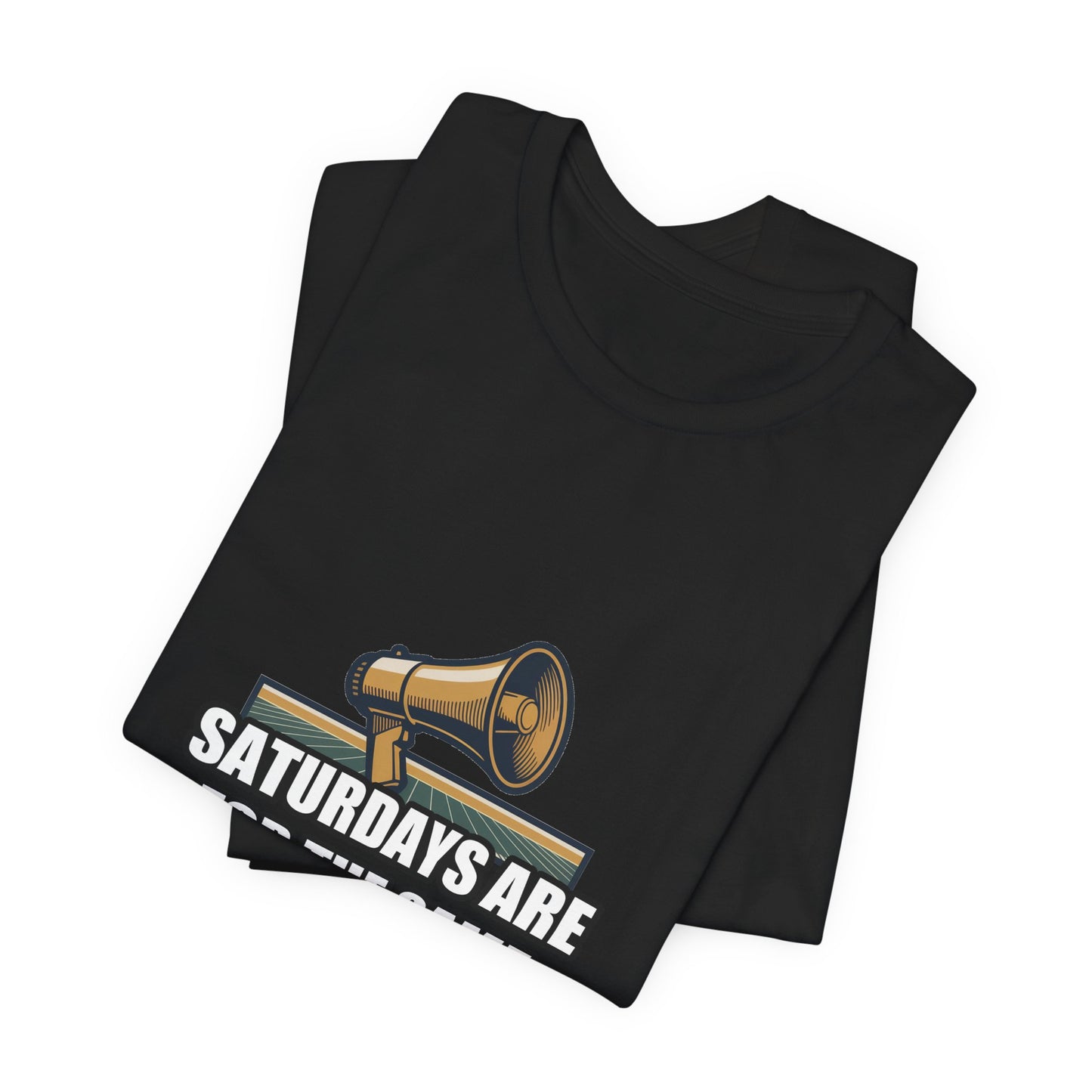 Vintage Gameday Megaphone Retro Navy & Gold Football Tee — Vintage Gameday Megaphone Football Field Tee - Retro Navy & Gold Sports Broadcast Sticker Shirt
